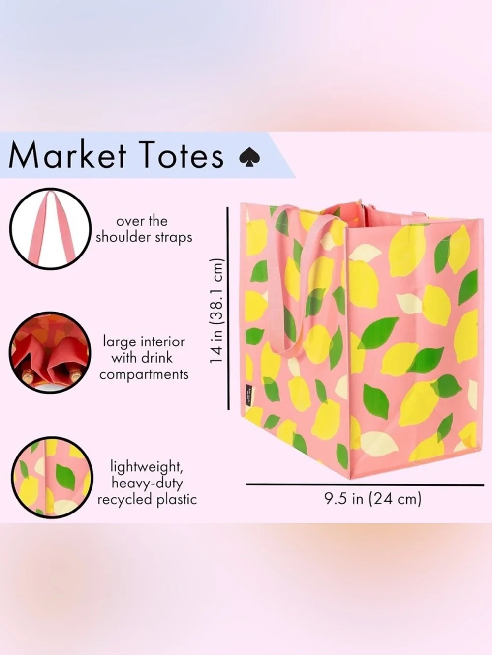 NWT Kate Spade Coral Lemon Tote Bag